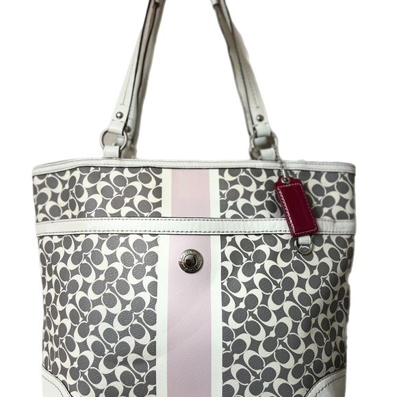 Coach Black and White Giraffe Print Tote: # F15137 - Picture 1 of 8